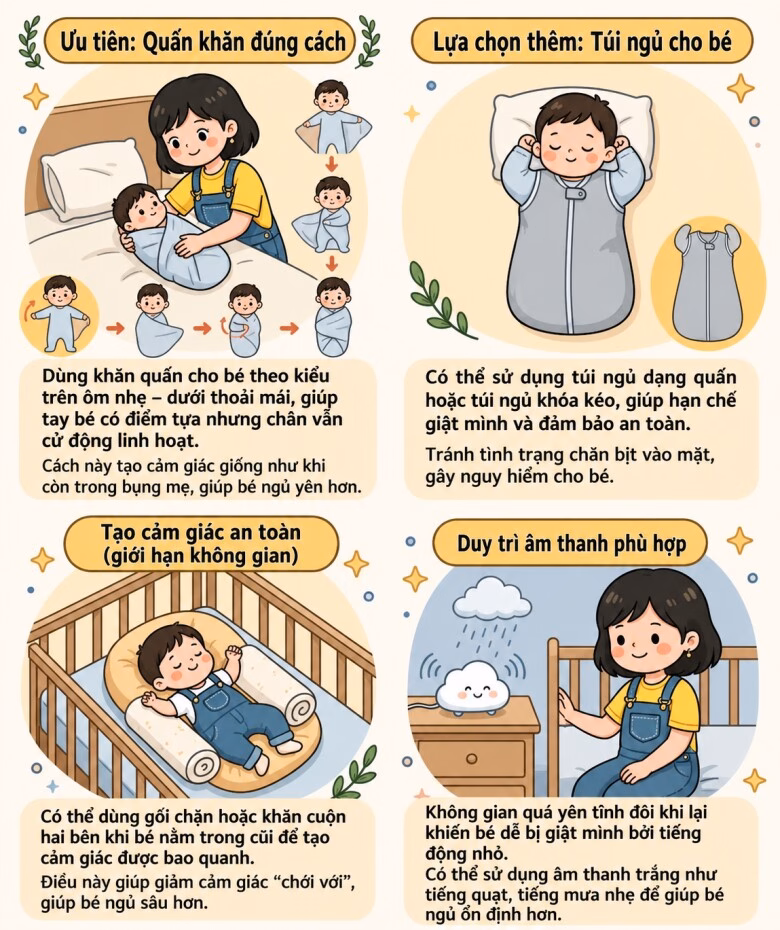 Thao tác chậm rãi giúp bé thích nghi với thay đổi tư thế.