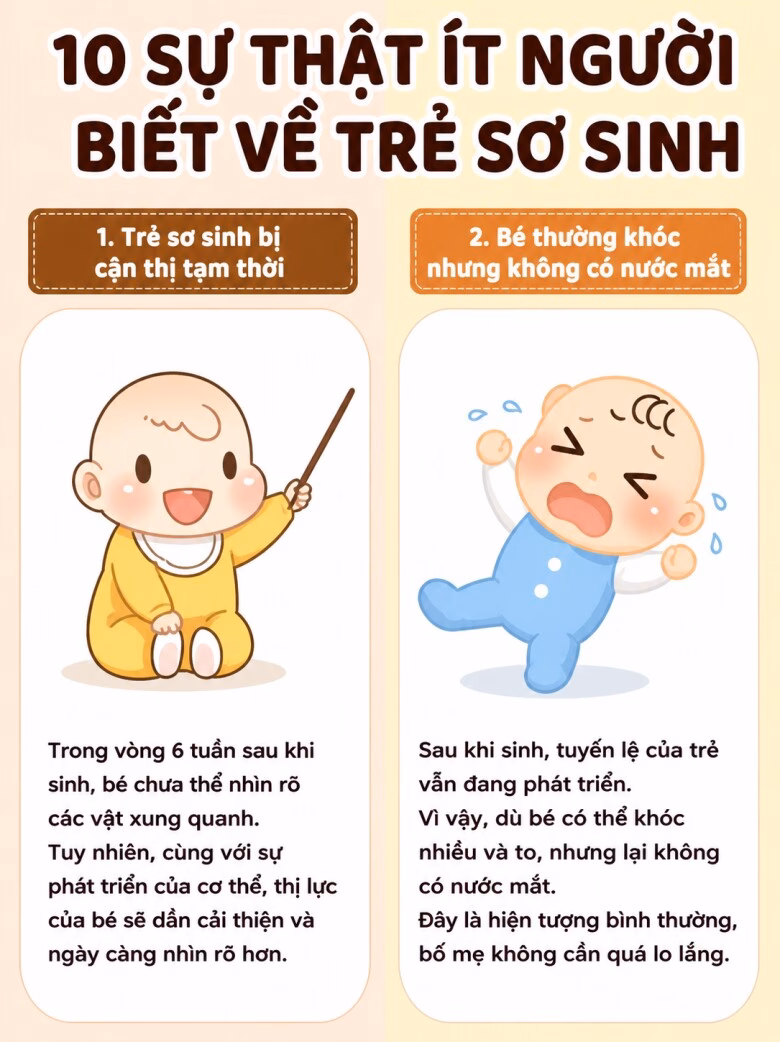 Trẻ sơ sinh thường nhìn rõ nhất ở khoảng cách 20-30cm